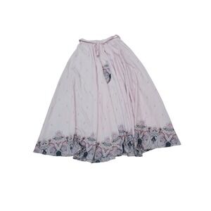 Her Destiny Womens Purple Paisley Print Boho Maxi Skirt Elastic Waist Medium